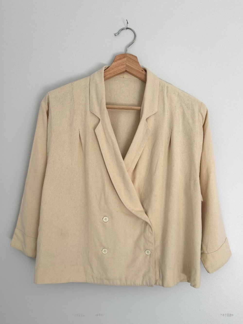 Vintage Raw Silk Blazer in Butter Yellow